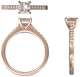 My Girl Micro Set Diamond Ring - Pink Gold